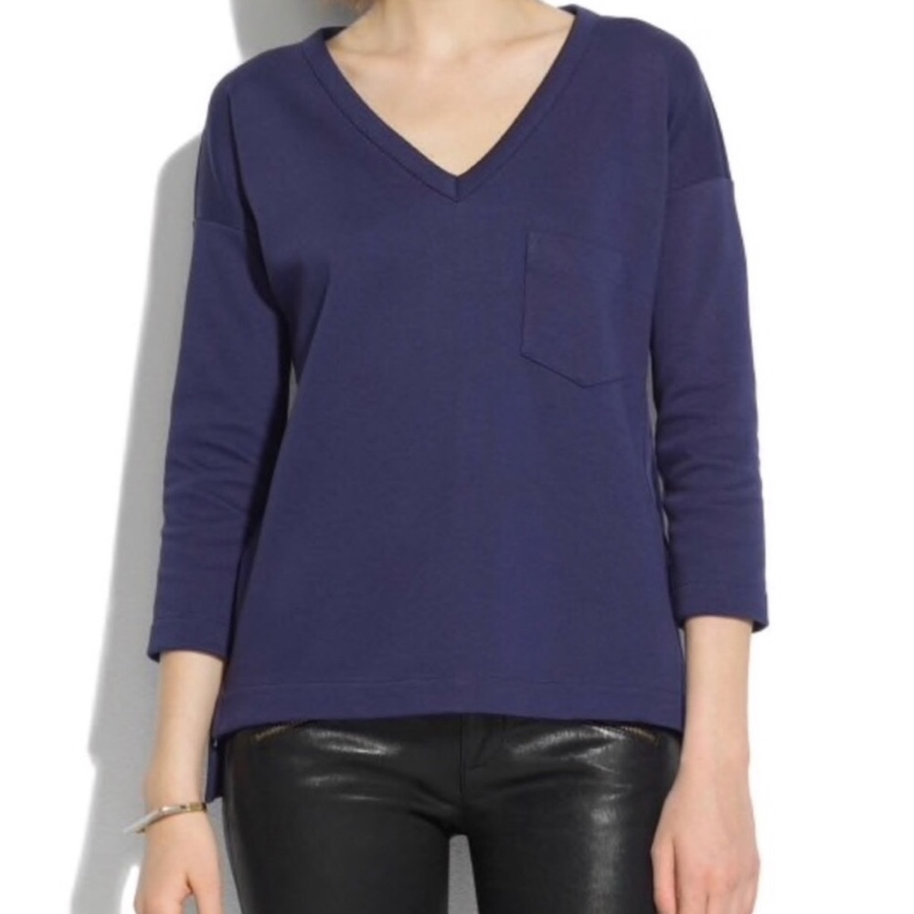 Madewell sweatshirt zipper sides v-neck